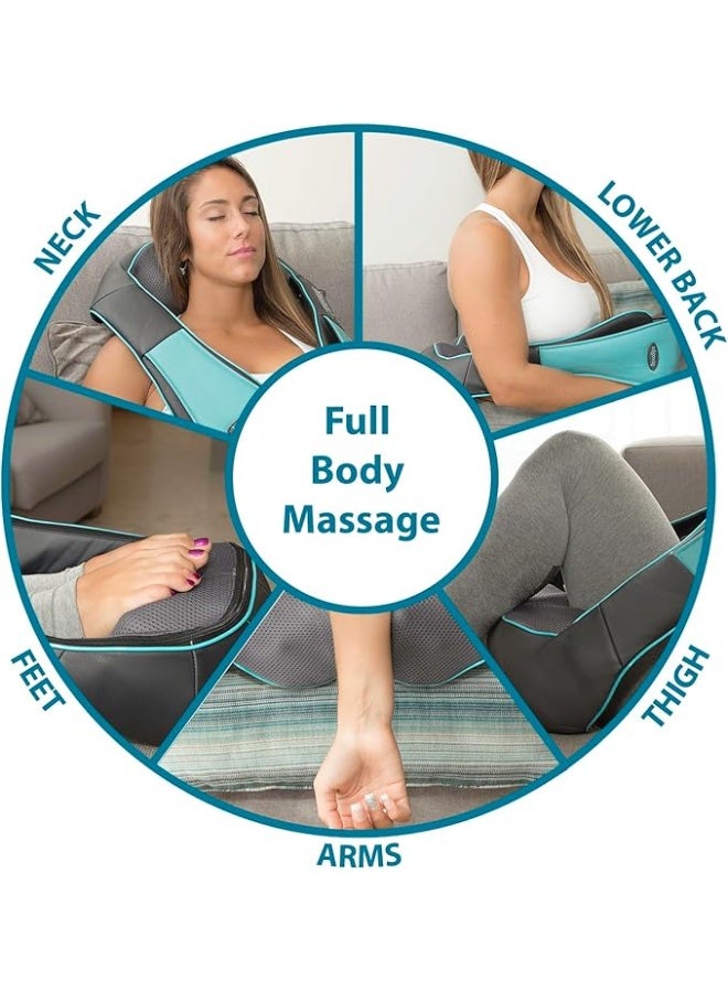 جهاز مساج الشياتسو للرقبة والأكتاف مع تدفئة حرارية - وسادة تدليك 3D للأنسجة العميقة للجسم بالكامل - مثالي للظهر، القدمين، والساقين - للمنزل والسيارة - Image 4